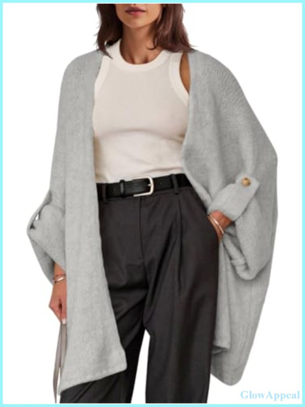 Oversized Long Cardigan Sweater Women Open Front Chunky Knit Fall Winter Coat